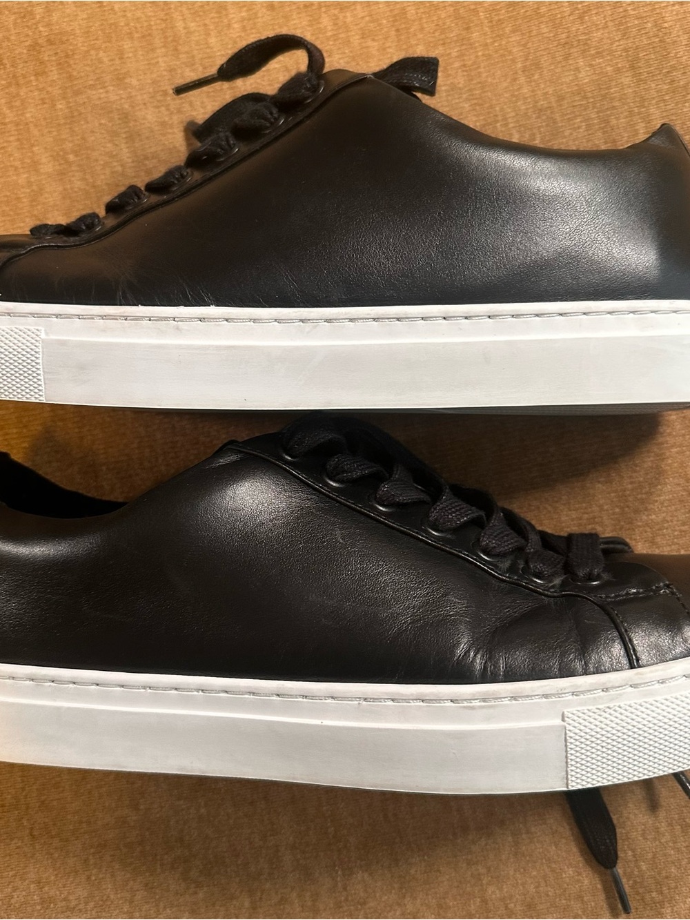 Thursday Boot Company Black Leather Low-Top Sneakers with White Sole - Picture 8 of 12
